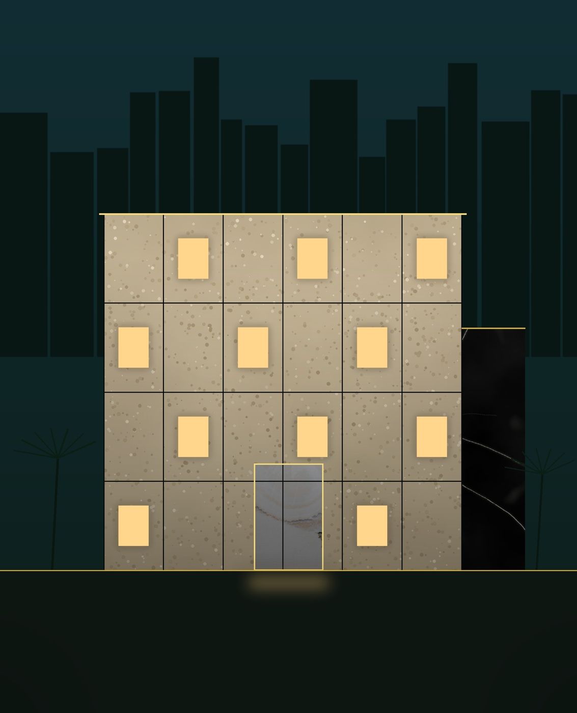 Rendering: natural stone facade cladding