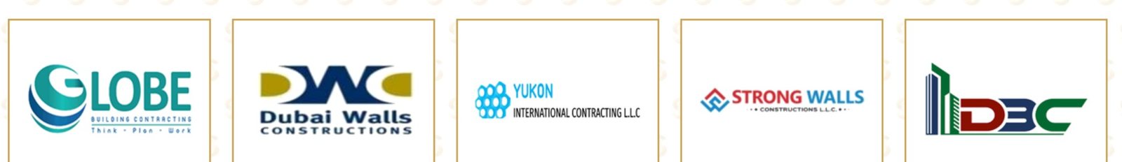 Globe Building Contracting, Dubai Walls Constructions, Yukon International, Strong Walls, DBC