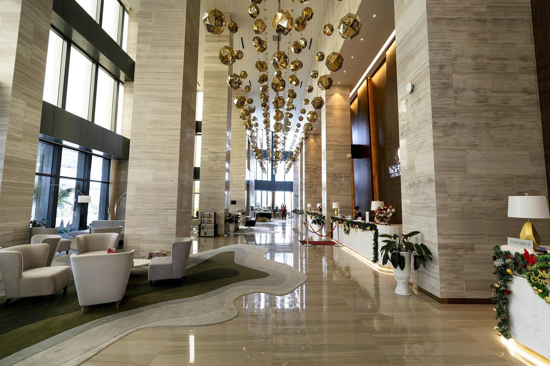 Marble lobby interior